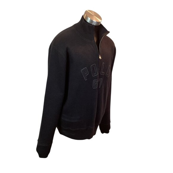 Polo Ralph Lauren Mens Medium Half-Zip Pullover Sweatshirt Black - Picture 3 of 9
